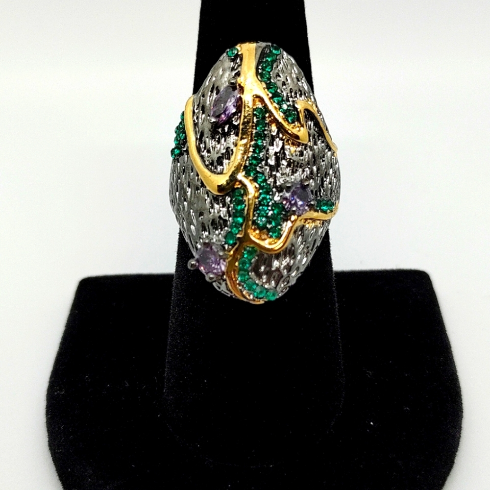 Two Tone SS 925 Ring